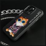 Carcasa Nimmy Glasses Cool Cat compatibila cu iPhone 15 Pro, Negru 10 - lerato.ro