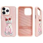 Carcasa Nimmy Glasses Cool Cat compatibila cu iPhone 15 Pro Max, Roz 3 - lerato.ro