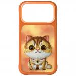 Carcasa Nimmy Big Eyed Pet 2.0 Cat compatibila cu iPhone 17 Pro Max, Portocaliu 2 - lerato.ro
