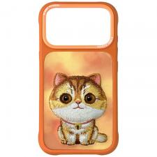 Carcasa Nimmy Big Eyed Pet 2.0 Cat compatibila cu iPhone 17 Pro Max, Portocaliu