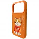 Carcasa Nimmy Glasses Cool Cat compatibila cu iPhone 17 Pro, Portocaliu 5 - lerato.ro
