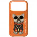Carcasa Nimmy Glasses Cool Dog compatibila cu iPhone 17 Pro Max, Portocaliu 2 - lerato.ro
