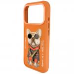 Carcasa Nimmy Glasses Cool Dog compatibila cu iPhone 17 Pro Max, Portocaliu 5 - lerato.ro