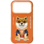Carcasa Nimmy Glasses Cool Dog compatibila cu iPhone 17 Pro, Orange 2 - lerato.ro