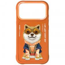Carcasa Nimmy Glasses Cool Dog compatibila cu iPhone 17 Pro, Orange