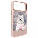 Husa Nimmy Gentle Pets Series Dog cu MagSafe compatibila cu iPhone 17 Pro, Roz 4 - lerato.ro