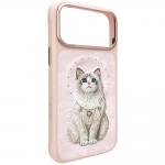 Husa Nimmy Lucky Fashion Cat cu MagSafe compatibila cu iPhone 17 Pro Max, Roz 4 - lerato.ro