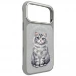 Husa Nimmy Lucky Fashion Cat cu MagSafe compatibila cu iPhone 17 Pro Max, Gri 4 - lerato.ro