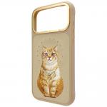 Husa Nimmy Lucky Fashion Cat cu MagSafe compatibila cu iPhone 17 Pro, Maro 3 - lerato.ro