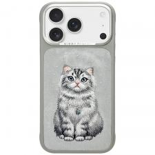 Husa Nimmy Lucky Fashion Cat cu MagSafe compatibila cu iPhone 17 Pro, Gri