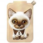 Suport universal pentru telefon Nimmy New Big-Eye Cute Pets 2.0 Cat, Poate fi folisit ca si portofel, Maro 2 - lerato.ro