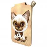 Suport universal pentru telefon Nimmy New Big-Eye Cute Pets 2.0 Cat, Poate fi folisit ca si portofel, Maro 3 - lerato.ro