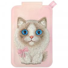 Suport universal pentru telefon Nimmy New Big-Eye Cute Pets 2.0 Cat, Poate fi folisit ca si portofel, Roz