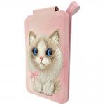 Suport universal pentru telefon Nimmy New Big-Eye Cute Pets 2.0 Cat, Poate fi folisit ca si portofel, Roz 3 - lerato.ro