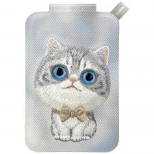 Suport universal pentru telefon Nimmy New Big-Eye Cute Pets 2.0 Cat, Poate fi folisit ca si portofel, Gri