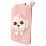 Suport universal pentru telefon Nimmy New Big-Eye Cute Pets 2.0 Dog, Poate fi folisit ca si portofel, Roz 5 - lerato.ro