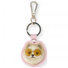 Fashion, Husa protectie cu breloc Nimmy Glasses Cool and Cute Dog, Roz, lerato.ro