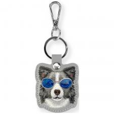 Fashion, Husa protectie cu breloc Nimmy Glasses Cool and Cute Dog, Gri, lerato.ro