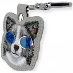 Husa protectie cu breloc Nimmy Glasses Cool and Cute Dog, Gri 4 - lerato.ro