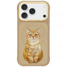 Huse si carcase iPhone 17 Pro Max, Husa Nimmy Lucky Fashion Cat cu MagSafe compatibila cu iPhone 17 Pro Max / 18 Pro Max, Maro, lerato.ro