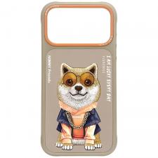 Huse si carcase iPhone 18 Pro, Husa Nimmy Glasses Cool Dog compatibila cu iPhone 18 Pro / 17 Pro, Bej, lerato.ro