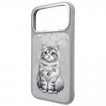 Husa Nimmy Lucky Fashion Cat cu MagSafe compatibila cu iPhone 18 Pro Max / 17 Pro Max, Gri 3 - lerato.ro