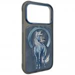 Husa Nimmy Magnetic Fantasy Animal cu MagSafe compatibila cu iPhone 18 Pro / 17 Pro, Albastru 3 - lerato.ro
