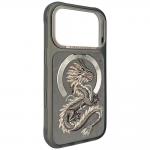 Husa Nimmy Magnetic Fantasy Animal cu MagSafe compatibila cu iPhone 18 Pro / 17 Pro, Gri 3 - lerato.ro