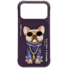 Huse si carcase iPhone 18 Pro, Husa Nimmy Glasses Cool Dog compatibila cu iPhone 18 Pro / 17 Pro, Mov, lerato.ro