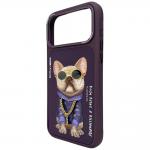 Husa Nimmy Glasses Cool Dog compatibila cu iPhone 18 Pro / 17 Pro, Mov 4 - lerato.ro