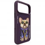 Husa Nimmy Glasses Cool Dog compatibila cu iPhone 18 Pro / 17 Pro, Mov 5 - lerato.ro