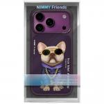 Husa Nimmy Glasses Cool Dog compatibila cu iPhone 18 Pro / 17 Pro, Mov 8 - lerato.ro