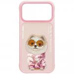 Husa Nimmy Glasses Cool Dog compatibila cu iPhone 18 Pro / 17 Pro, Roz 2 - lerato.ro