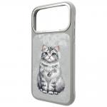 Husa Nimmy Lucky Fashion Cat cu MagSafe compatibila cu iPhone 18 Pro / 17 Pro, Gri 3 - lerato.ro