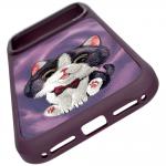 Husa Nimmy Big Eyed Cream Cat compatibila cu iPhone 18 Pro / 17 Pro, Mov 5 - lerato.ro
