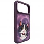 Husa Nimmy Big Eyed Cream Cat compatibila cu iPhone 18 Pro Max / 17 Pro Max, Mov 4 - lerato.ro