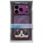 Husa Nimmy Big Eyed Lying Cream Cat cu MagSafe compatibila cu iPhone 18 Pro / 17 Pro, Mov 8 - lerato.ro
