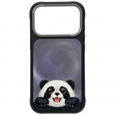 Huse si carcase iPhone 18 Pro, Husa Nimmy Big Eyed Lying Giant Panda cu MagSafe compatibila cu iPhone 18 Pro / 17 Pro, Negru, lerato.ro
