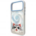 Husa Nimmy Big Eyed Lying Silver Shaded Cat cu MagSafe compatibila cu iPhone 18 Pro / 17 Pro, Gri 5 - lerato.ro