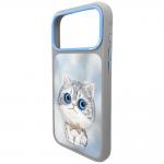 Husa Nimmy Big Eyed Silver Shaded Cat compatibila cu iPhone 18 Pro / 17 Pro, Gri 4 - lerato.ro