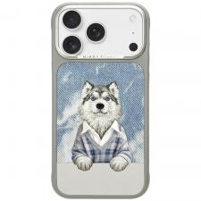 Huse si carcase iPhone 18 Pro, Husa Nimmy Gentle Pets Series Dog cu MagSafe compatibila cu iPhone 18 Pro / 17 Pro, Gri, lerato.ro