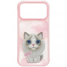 Husa Nimmy Big Eyed Ragdoll compatibila cu iPhone 18 Pro / 17 Pro, Roz