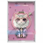 Suport universal pentru telefon Nimmy Cool and Cute 2.0 Chinchila Cat, Compatibil MagSafe, Roz 6 - lerato.ro