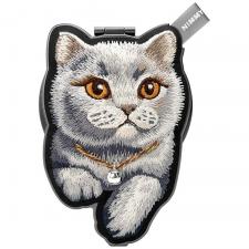 Suport universal pentru telefon Nimmy Denim Fashion British Shorthair Cat, Compatibil MagSafe, Negru