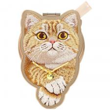 Suport universal pentru telefon Nimmy Denim Fashion Ginger Cat, Compatibil MagSafe, Maro
