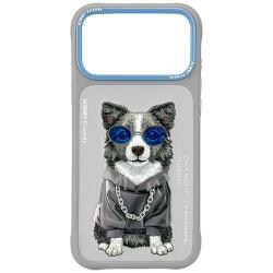 Carcasa Nimmy Glasses Cool Dog compatibila cu iPhone 17 Pro Max, Gri
