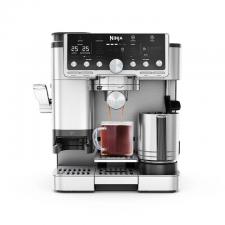 Espressor semi-automat 3in1 Ninja Luxe Café Pro ES701, 1650W, Cold Brew, Barista Assist, Rasnita incorporata cu 25 trepte de macinare, Sistem automat de spumare a laptelui Dual Froth Pro XL, Autocuratare a sistemului de spumare, Silver