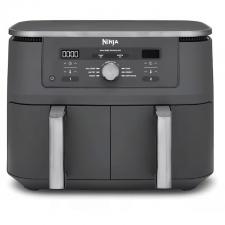 Friteuza cu aer cald Ninja Dual Zone DZ400EU, 2470W, Capacitate 9.5L, 2 compartimente independente, 6 programe de gatire, Gri