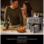 Friteuza cu aer cald Ninja Dual Zone DZ400EU, 2470W, Capacitate 9.5L, 2 compartimente independente, 6 programe de gatire, Gri 3 - lerato.ro