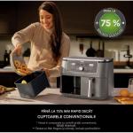 Friteuza cu aer cald Ninja Dual Zone DZ400EU, 2470W, Capacitate 9.5L, 2 compartimente independente, 6 programe de gatire, Gri 7 - lerato.ro